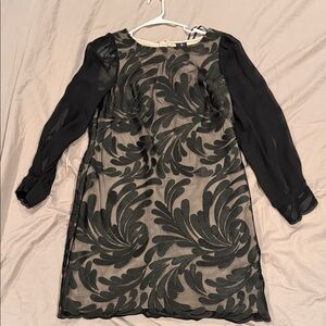 Julia Jordan Black Long Sleeve Dress with Sheer Details